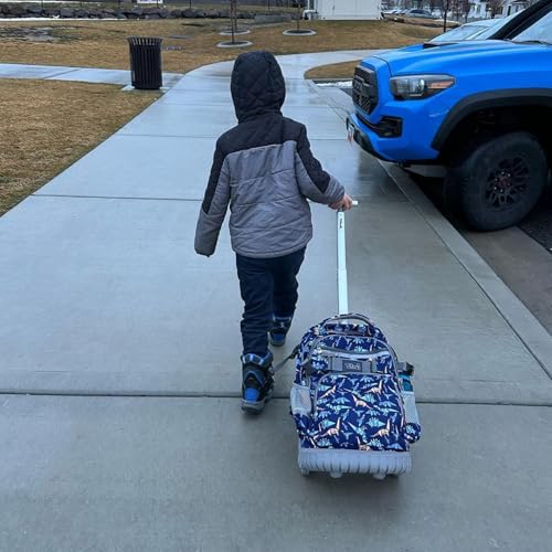 Tilami Rolling Backpack 19 inch with Lunch Bag Wheeled Laptop Backpack, Dinosaur - color: Dinosaur