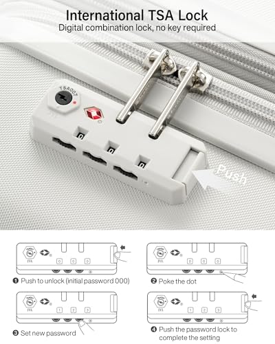 Hanke 20 Inch Expandable Carry On Luggage, 22x14x9 Airline Approved, TSA Lock Hard Shell Lightweight Suitcase for Men Women (Smoke White) - color: Smoke White, size: 20 Inch EXT