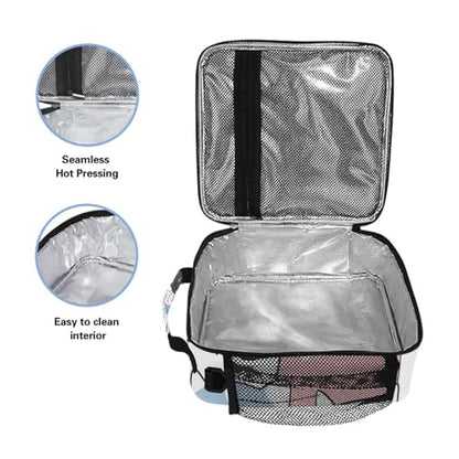 Cats Cute Animal Lunch Box Insulated Lunch Bag Girls Lunch Cooler Bag Tote Freezable Shoulder Strap Lunchbox Thermal Meal Tote Kit for Girls School Picnic - color: Multi51