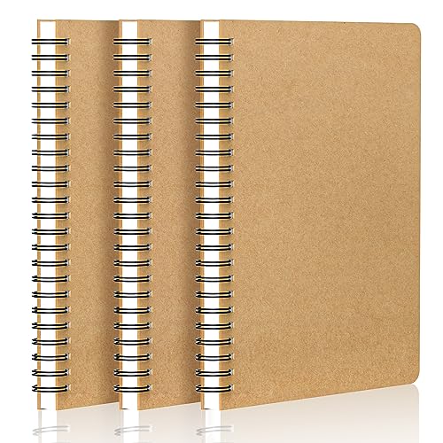 EUSOAR Hardcover Lined Notebook, A4 3 Packs 8.5"x 11" 120 Pages Kraft Lined College Ruled Travel Writing Notebooks Journal, Memo Notepad Sketchbook, Students Office Business Subject Diary Journal - color: Kraft, size: 3Packs