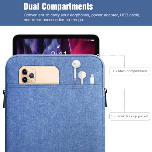 TiMOVO 9-11" Tablet Sleeve Bag, Sky Blue | Fit iPad 11" A16 2025 / 10.9"/10.2" / Air 11" 5/4 Gen / Galaxy Tab A9+/A11Plus 11", Fit Smart Keyboard - color: Sky Blue, size: 9-11 Inch