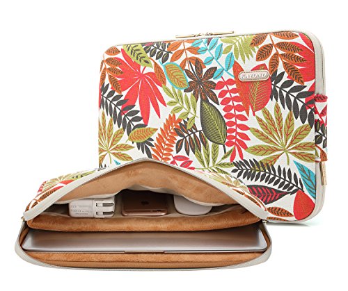 KAYOND Canvas Water-Resistant for 13-13.3 Inch Laptop Sleeve Case Bag (13-13.3 Inches, Forest Series White) - color: Forest series White, size: 13-13.3 Inches