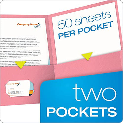 Oxford Twin-Pocket Folders, Textured Paper, Letter Size, Pink, Holds 100 Sheets, Box of 25 (57568EE) - color: Pink, size: 25 Count (Pack of 1)