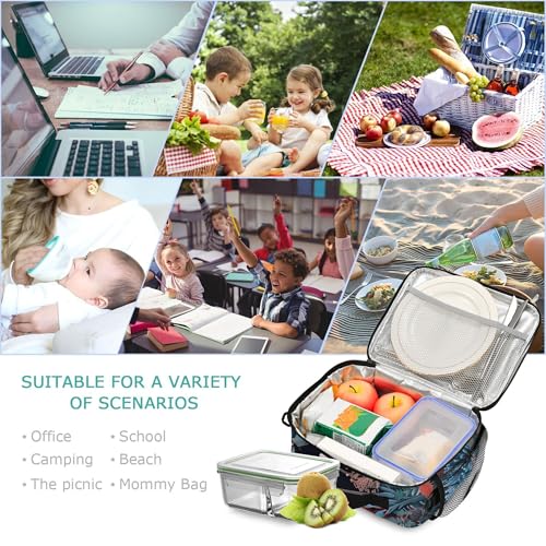 MNSRUU Student Lunch Bag Beautiful Fox Insulated DinnerTotes Picnic Bag Lunch Box with Adjustable Shoulder Strap for Teen Kids Adults - color: Fox I9752