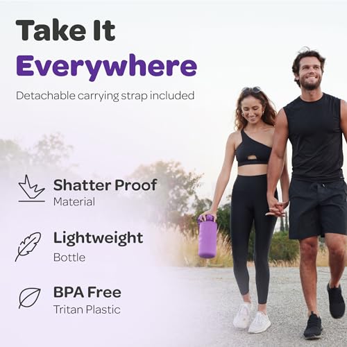 Hydracy 2L Large Water Bottle, 100% BPA Free Tritan Plastic, Leakproof, Zero Condensation, Motivational Timeline, Safe, Non-Toxic, Durable, Smart Design - color: Berry Blue, size: 64 Ounces