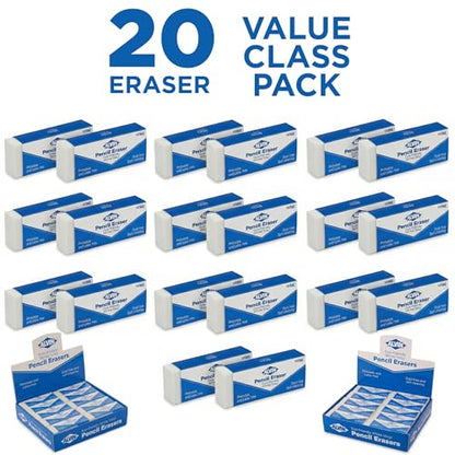 Alvin 1410AE 20/Box White Vinyl Pencil Erasers - size: 20 Pack