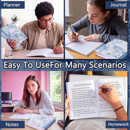Harloon 6 Pack Composition Notebooks College Ruled Bulk Vintage Blue Flower Composition Notebook 110 Page 7-1/2" x 9-3/4" Journal Back to School Gift for Teacher Student Office First Day of School - style: Blue Flowers