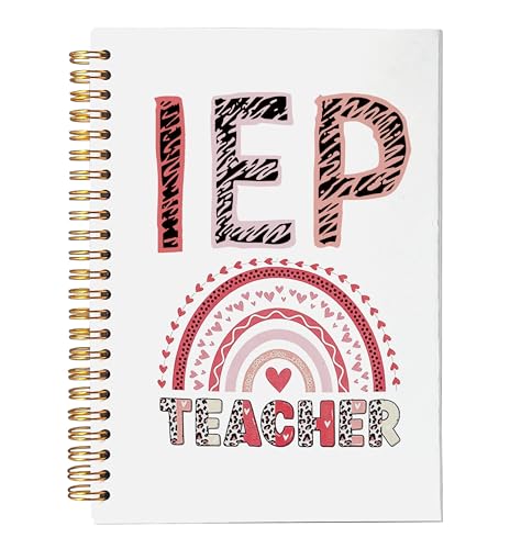 VNWEK Pink Rainbow Teacher Appreciation Spiral Notebook Journal 5.5x8.3 Inch, IEP Special Education Teacher Gifts Journal for Women, SPED Educators Cute Lined Hardcover Spiral Notebook - color: lz-notebook-7