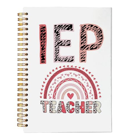 VNWEK Pink Rainbow Teacher Appreciation Spiral Notebook Journal 5.5x8.3 Inch, IEP Special Education Teacher Gifts Journal for Women, SPED Educators Cute Lined Hardcover Spiral Notebook - color: lz-notebook-7
