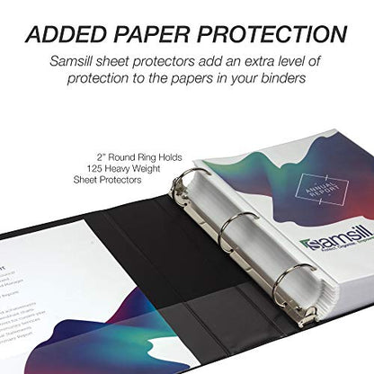 Samsill 4 Pack Durable 2 Inch 3 Ring Binders, Round Ring, Clear View Cover for Presentations, Black - color: Black, size: 2-Inch