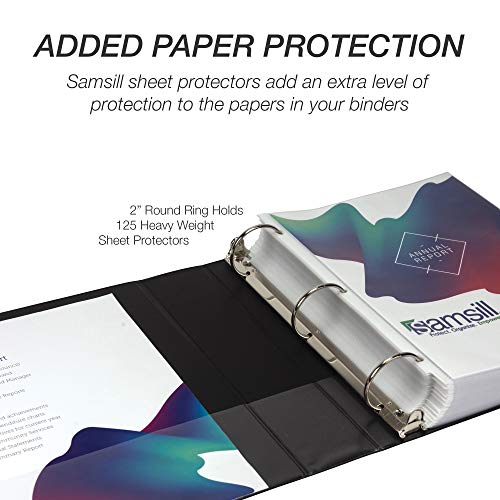 Samsill 4 Pack Durable 2 Inch 3 Ring Binders, Round Ring, Clear View Cover for Presentations, Black - color: Black, size: 2-Inch