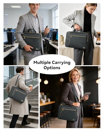 Laptop Case Bag Women Men Computer Sleeve Compatible with MacBook/Dell/HP/Acer/ASUS/LG, Waterproof Shoulder Carrying Briefcase, Grey, 15.6-16 Inch - color: Heather Grey, size: 15.6 inch