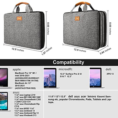 ZINZ Slim Expandable Laptop Case 13 Inch Sleeve Upgraded Protective Durable TSA Handbag for 13" MacBook Air/Pro/Neo M5/M4/M3/M2/M1, iPad Pro 12.9, Surface Pro 3/4/5/6/2017 12.3", XPS 13,G01BK01 - color: G01bk01, size: 13"