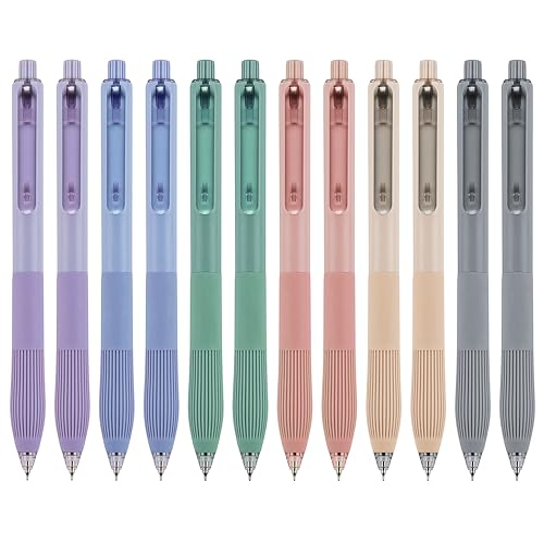 Linbsunne Gel Pens Black Ink Pens for Office 0.5mm Fine Point Pens Smooth Writing Retractable Work Pen (12-count) - color: 12-count