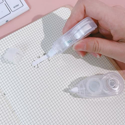 12pcs Correction Tape Set for Students 12m Adhesive Small Correction Tape with Rainbow and Plain Designs for School and Office Use