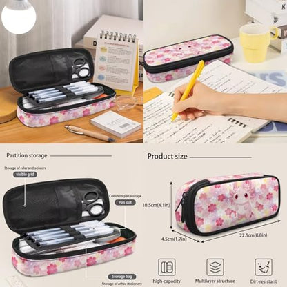 17 Inch Kid's 4PCS Backpack Set, Back to School Essentials | Insulated lunch box, water bottle pouch, pencil case, lightweight, padded shoulder straps, for elementary, middle school - color: Cherry Blossom Axolotl