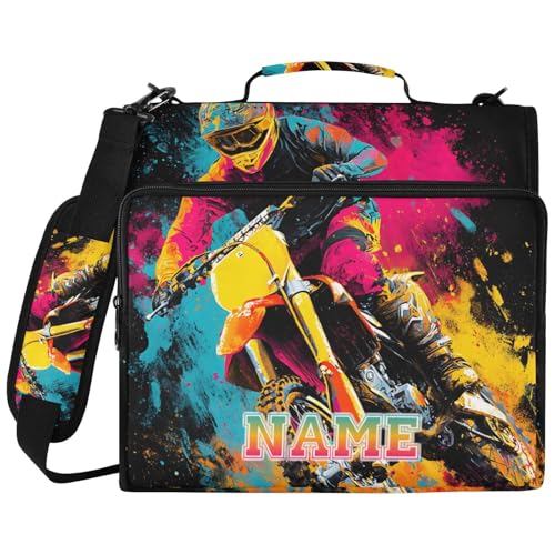 Custom 3 Ring Zipper Binder Sea Turtle Pattern Personalized Name 1.5 inch Binders Large Capacity Multi Pockets for School Office Supplies - color: Custom Sea Turtle Pattern