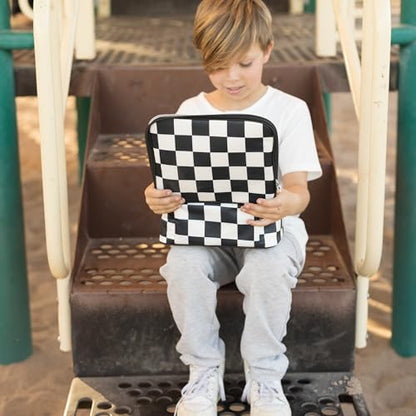 Tiny Twinkle Insulated Lunch Box for Girls and Boys | Durable and Reusable for School & Travel | Ages 3 and Up | Waterproof and Easy to Clean | PFAs and BPA Free（Black Checkers） - color: Black Checkers