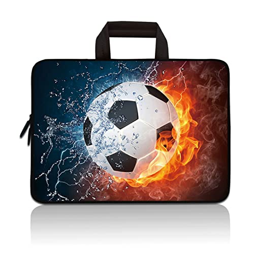 Universal 7~9 inch Kids Tablet Portable Neoprene Zipper Carrying Sleeve Case Bag Fits 7" 8" 8.5" 8.9" 9" iPad mini 5 4 3 2 1, Galaxy Tab A 8.0 (Football Fire) - color: Football Fire