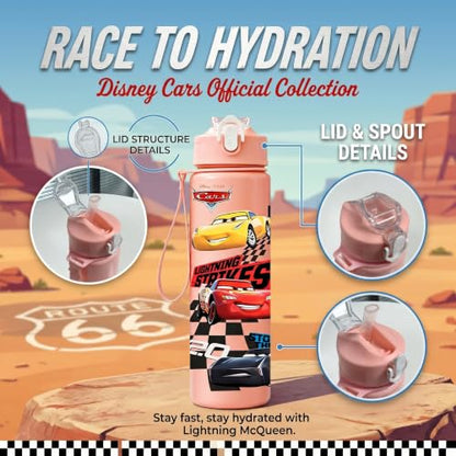 Cartoon Huntrix Water Bottle for Girls, 25oz Leak Proof with Straw Lid, Gifts for Girls (Cars) - color: Cars