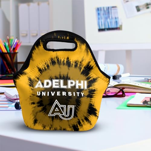 Campus Lab Adelphi University Tie-Dye Soft Neoprene Lunch Bag, Lightweight - color: Adelphi University Panthers