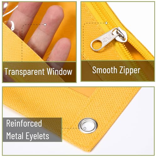 Mr. Pen- Pencil Pouch for 3 Ring Binder, 2 Pack, 10"x6.75", Smooth Zipper | Clear Window, Large Capacity Pencil Case with 3 Reinforced Grommets for School, Office, Supplies Storage | Clear Window, Large Capacity Pencil Case with 3 Reinforced Grommets for