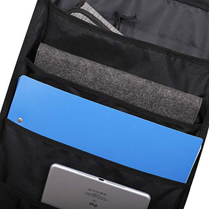 Heavy Duty 10 Pocket Door Hanging File Organizer, Black Wall Storage Pocket Charts with 3 Hangers, Great for Classroom, School, Home or Office Use (10 Pocket) - size: 10 Pocket