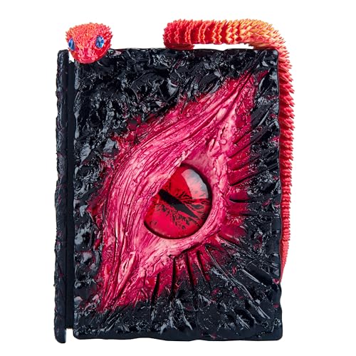 Handmade Big Eye Monster Embossed Journal,Resin Engraving Notebook,Blank Paper,Hardcover Travel Notepad for Writing,Sketchbook,Collection,Gift,Decoration Diary for Man Woman A5 Size (Red with snake) - color: Red with snake