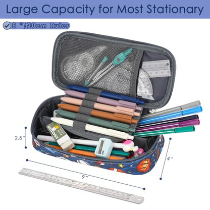 FlowFly Large Capacity Pencil Case for Kids, Boys & Girls – Zippered Multi-Functional Pen Pouch, Soft & Portable Pencil Bag for School, Teens, Students, Football - color: Football