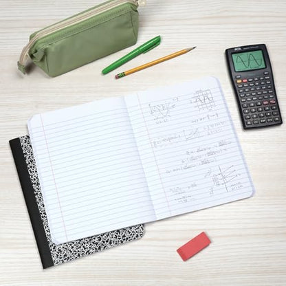 Oxford Composition Notebooks, 9-3/4 x 7-1/2 Inch School Journals, Wide Ruled Paper, Black Marble Covers, 100 Sheets per Book, 2 Pack (1002516) - size: (Pack of 2)