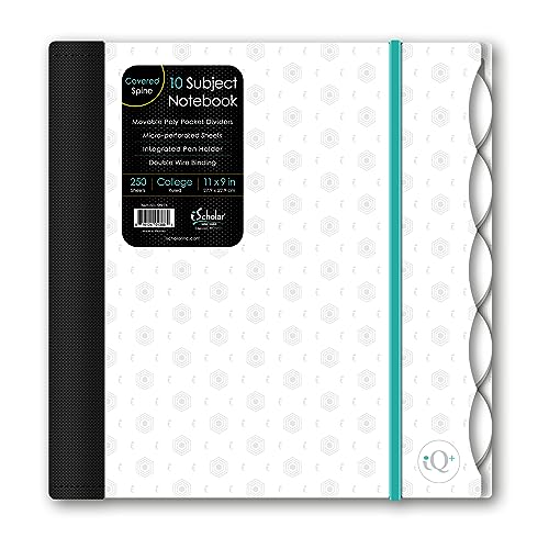iScholar iQ Poly Fashion Cover 10 Subject Notebook, College Ruled, 11" x 8.5", 250 Sheets, Designs Will Vary (58913) - Fashion Print Light - color: Multicolored/Assorted, size: 10 Subject, style: College Ruled