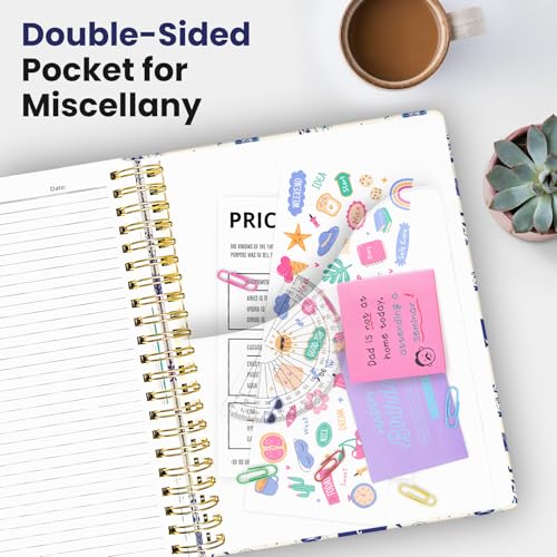 Large Spiral Lined Notebook for Work with Dividers & Tabs, 8.5"x11" Hardcover 5 Subject Notebook, College Ruled, 280 Pages, Cobalt Equestria - color: Q - Cobalt Equestria