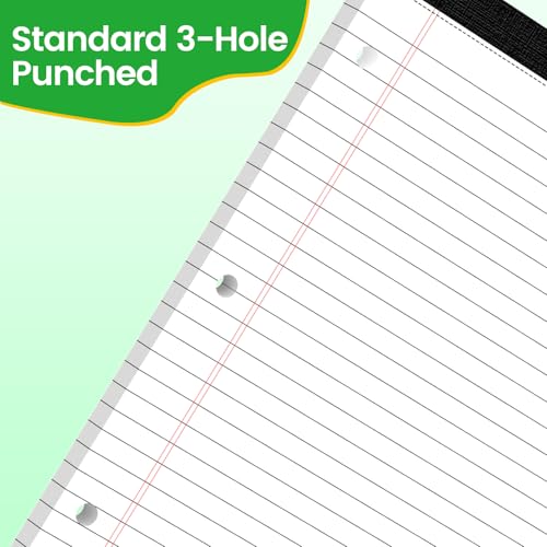 3 Hole Legal Pad 8.5 x 11, 2 Pack White Note Pads, Wide Ruled Notepads | 50 Sheets/Pack, Notebook Paper for Binder, Writing Paper Pads, 3 Rings Notepads , Lined Paper 8.5x11, Sturdy Back - style: 2 Pack-50 Sheets/Pad-White