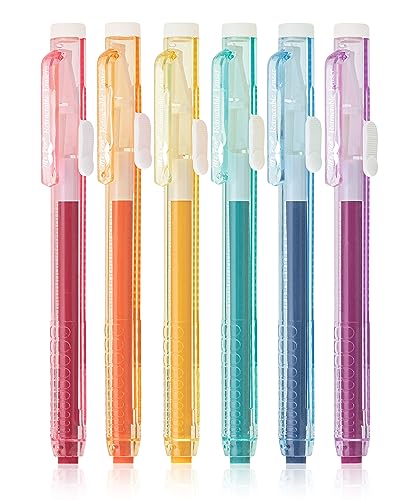 Mr. Pen- Retractable Mechanical Eraser Pens, 6 Pack, Vintage Colors | Latex-Free Precision Pencil Erasers for Artists, Students, Drawing, Sketching & Drafting - color: Vintage, size: Pack of 6