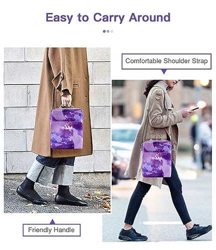MoKo 9-11 Inch Tablet Sleeve Bag Handle Carrying Case with Shoulder Strap | Fits iPad Pro/Air/A16 11-inch, iPad 10th 10.9, iPad 9/8/7th 10.2, iPadAir 5/4th 10.9 and Tab S8/S9 11-inch, Purple Starry - color: Purple Starry Sky, size: 9-11 inch