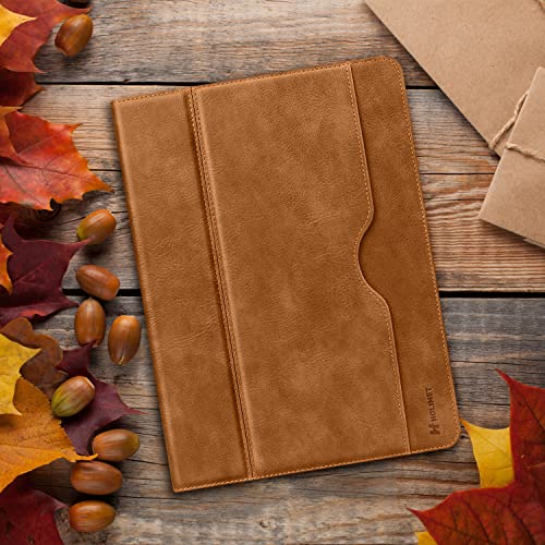 H HOLIMET Case for iPad Air 11 Inch 2026 M4/M3/M2 (2025/2024)/iPad Air 4th/5th Generation 10.9 Inch 2022/2020 with Pencil Holder Soft Back Shockproof Protective Vegan Leather - color: Ash Brown