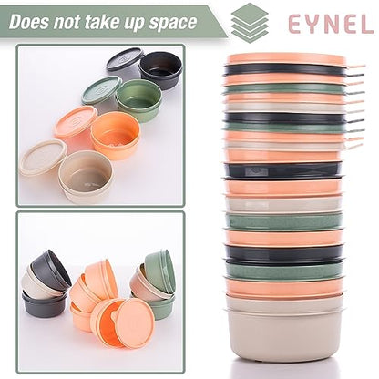 9 oz Small Round Food Storage Containers with Lids Set of 10, Airtight Leakproof Reusable, Plastic To Go Bento Box, Mini Lunch Box, Snack Storage Bowl, for Kitchen, Picnic (10)