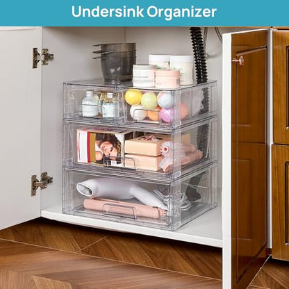 Vtopmart 5pack Easily Clear Storage Dawers - style: 3 Wide+2 Small