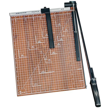 A3 Guillotine Paper Cutter Trimmer, 18" Wood Paper Trimmer for Office and Crafts, 10-12 Sheets Capacity (Wooden) - color: Wooden