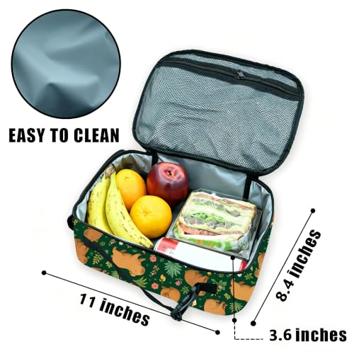Capybaras Lunch Bag Insulated Reusable Lunch Box Kids Girls Boys Cooler Thermal Tote Bag For Men Women School Work Picnic - color: Capybaras
