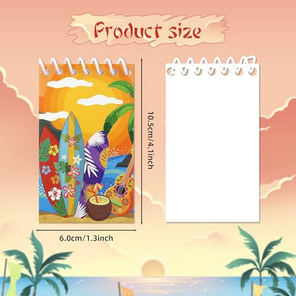 Boerni 8 Pcs Mini Hawaiian Spiral Notebook 3.9 x 2.4 Inch Hawaii Pocket Notepads Bulk Tropical Luau Journal Lined Memo Notes for Birthday Party Supplies School Student Teacher Classroom Reward