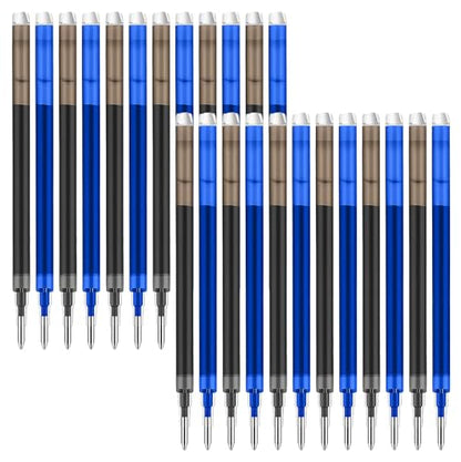 0.7 mm Erasable Gel Ink Pen Refills Compatible with Frixion Friction, Smooth Writing Multicolor Retractable Fine Point Pen Refill for School Office Home Art (Blue & Black, 24) - style: Blue & Black