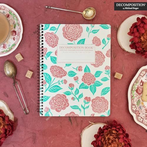 Decomposition Camellias College Ruled Spiral Notebooks – 9.75 x 7.5 Journal with 160 Lined Pages – Cute Notebooks for School Supplies, Home & Office – 100% Recycled Paper – Made in USA - color: Camellias