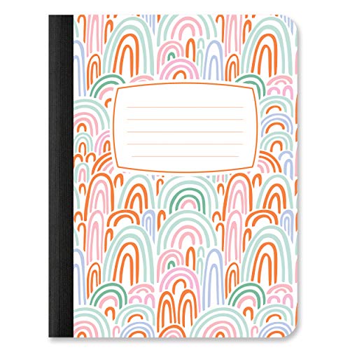 Studio Oh! Composition Notebook Duo 2 Pack, 7.5" x 9.75", Back to School Supplies & Cute College Essentials, Aesthetic Notebook for School, 160 Page Lined Paper, 70 GSM Paper Wt., Rainbow Abstract - color: Rainbow Abstract