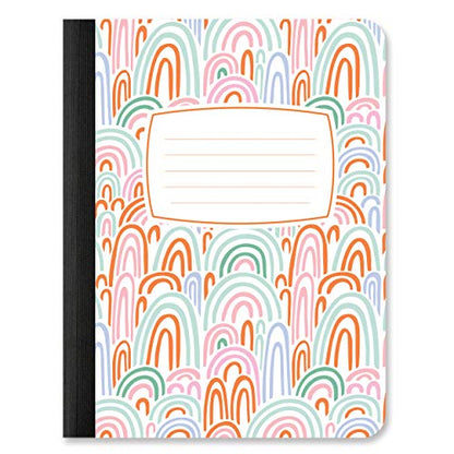 Studio Oh! Composition Notebook Duo 2 Pack, 7.5" x 9.75", Back to School Supplies & Cute College Essentials, Aesthetic Notebook for School, 160 Page Lined Paper, 70 GSM Paper Wt., Rainbow Abstract - color: Rainbow Abstract