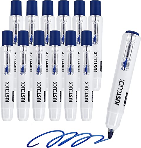 carrotez Retractable Dry Erase Markers, Click Dry Erase Whiteboard Markers, Bullet Tip, Thick Barrel, 12 Count, Blue - color: Blue
