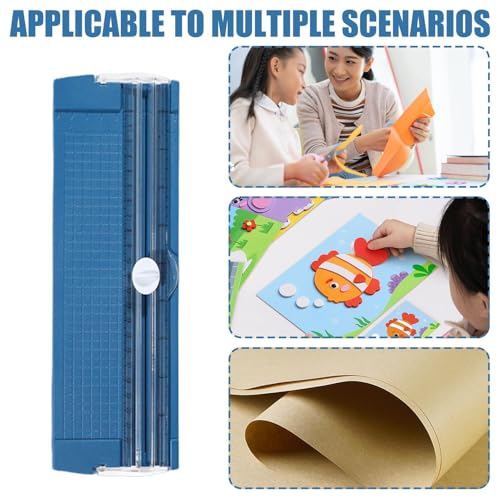 Paper Trimmer Cutter 10.5 Inch Precision Straight Slider | with Side Ruler Cardstock Cutter for Photo Cardstock Label Crafting Scrapbooking Supplies - color: Blue