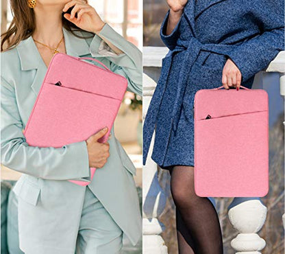 Laptop Case 13.3 inch, 13 inch Laptop Sleeve Compatible with HP Acer ASUS, Dell Latitude, Waterproof Carrying Case with Pockets&Handle, Pink - color: Pink, size: 13.3-13.6 Inch