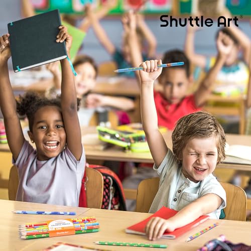 Shuttle Art 다양한 색상의 연필, 180팩 아동용 연필 벌크, 12가지 디자인, #2 HB, 미리 깎은 상 및 인센티브 연필, 어린이 학교 홈 파티 선물, 선물 가방 스터퍼