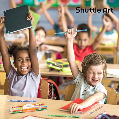 Shuttle Art 다양한 색상의 연필, 180팩 아동용 연필 벌크, 12가지 디자인, #2 HB, 미리 깎은 상 및 인센티브 연필, 어린이 학교 홈 파티 선물, 선물 가방 스터퍼